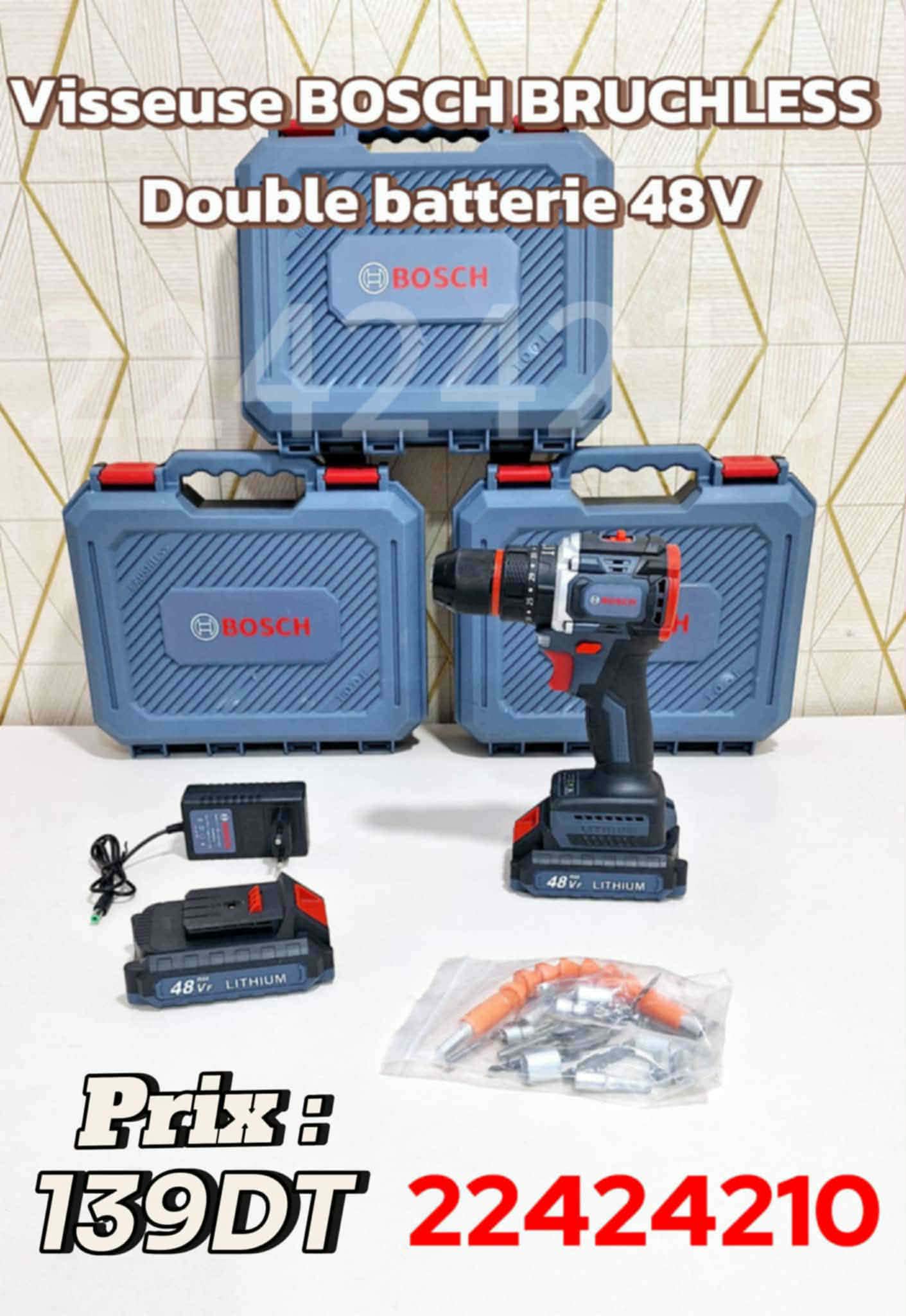 Visseuse BOSCH Brushless 48V Double Batterie