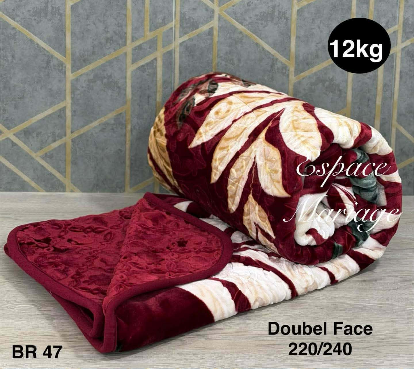 🛏️ Couverture Double Face Ultra Lourde – 12 kg