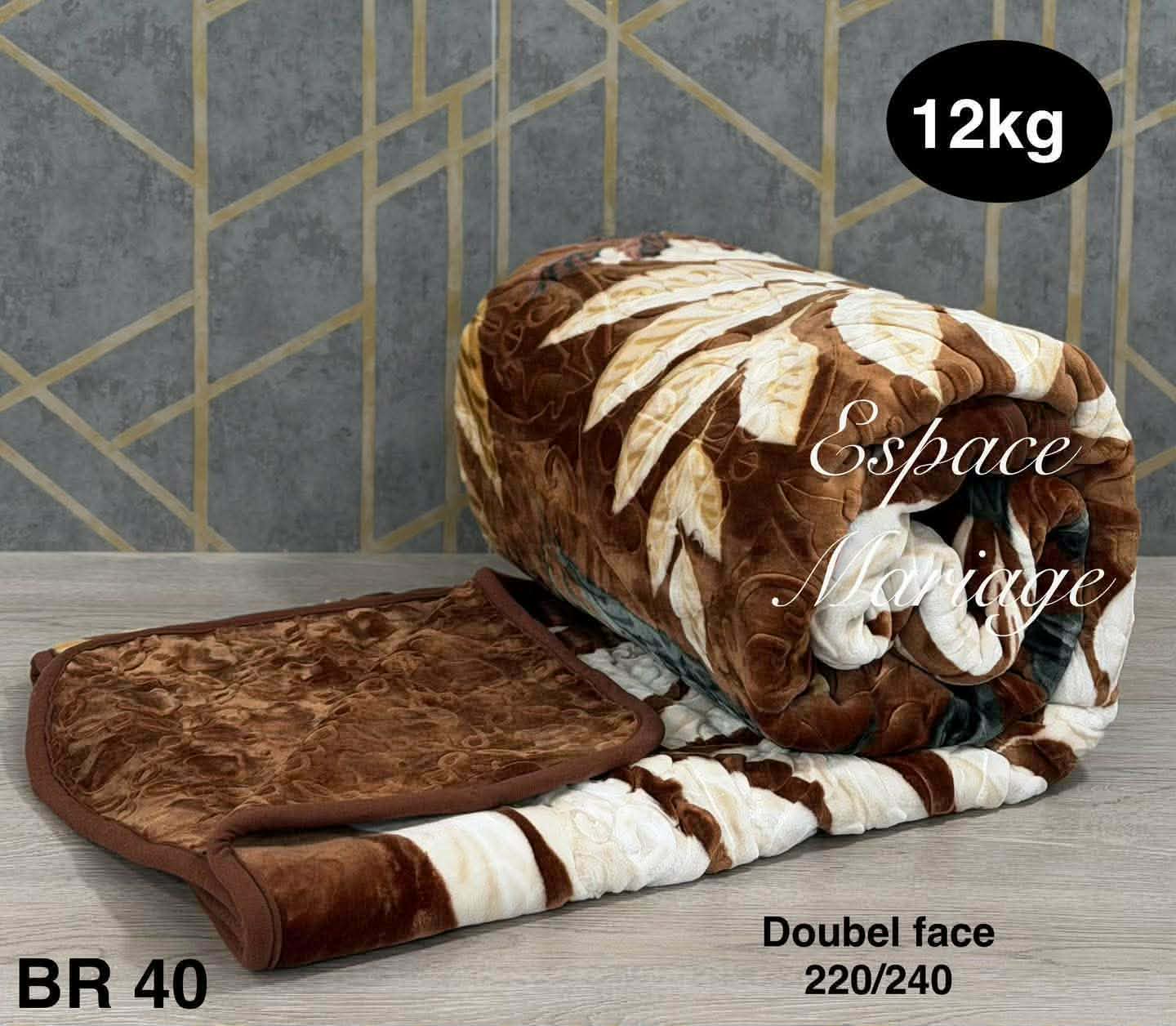 🛏️ Couverture Double Face Ultra Lourde – 12 kg